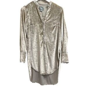 Maeve Anthropologie Velvet Velour‎ Tunic Top US 0 Champagne Dressy Neutral